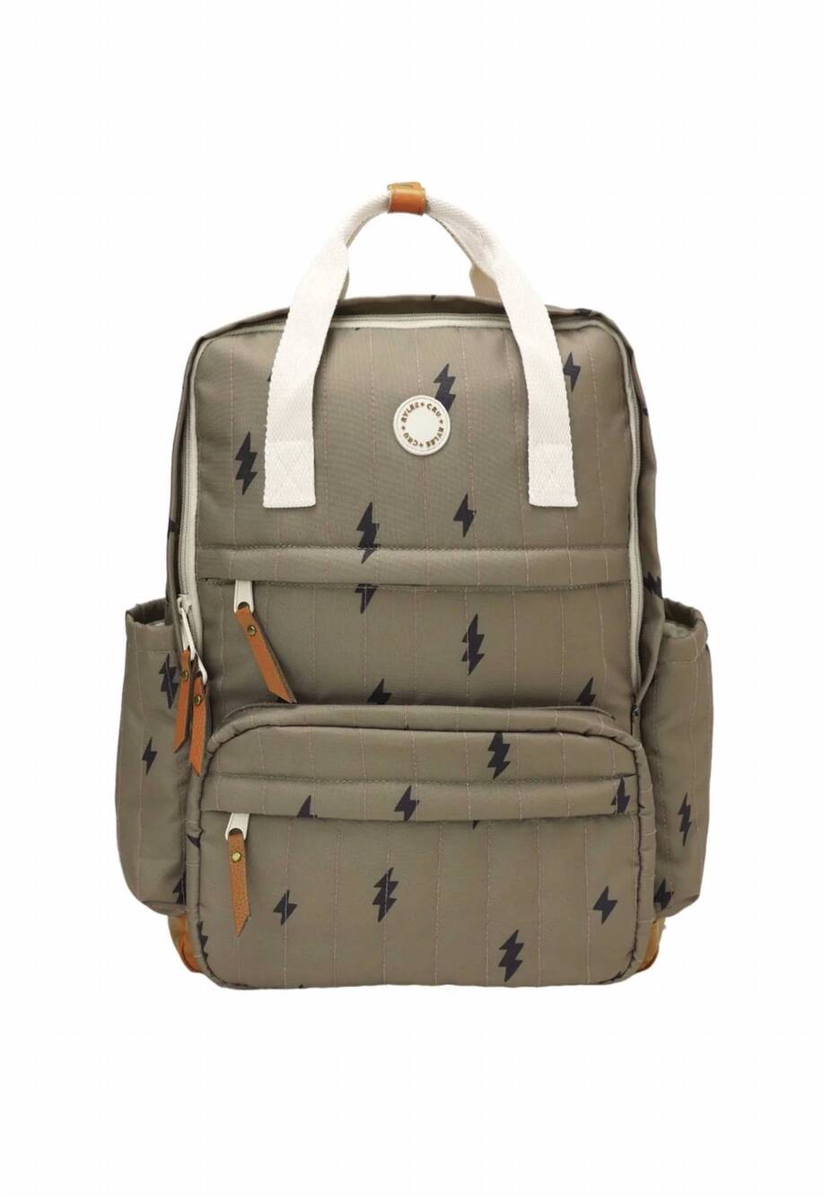 NEW RYLEE + CRU boy's polyester print backpack in bolts